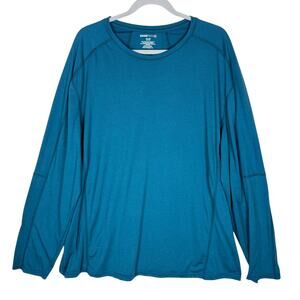 SwissTech Shirt Men 2XL Blue Crewneck Raglan Sleeve Performance Running Pullover